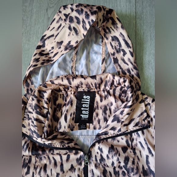 🐆D.E.T.A.I.L.S Leopard Print Spring Jacket Size Small - Picture 5 of 7